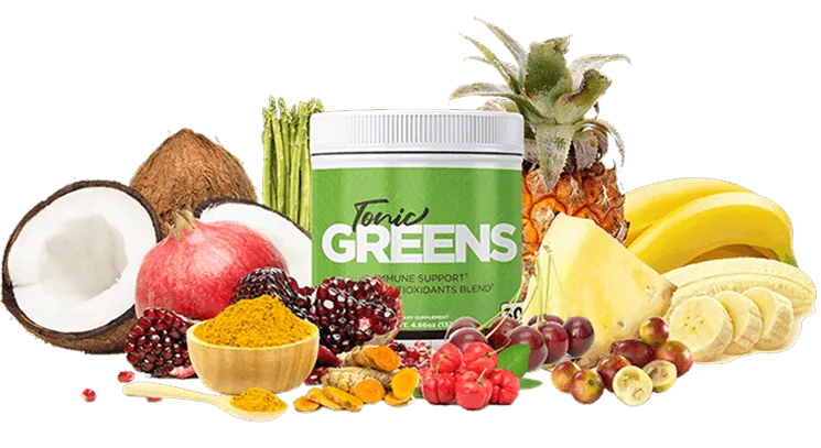 TonicGreens 6-in-1 daily greens powder with fresh ingredients